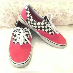 Vans Era Red and Black Checkerboard Low Tops Mens 9